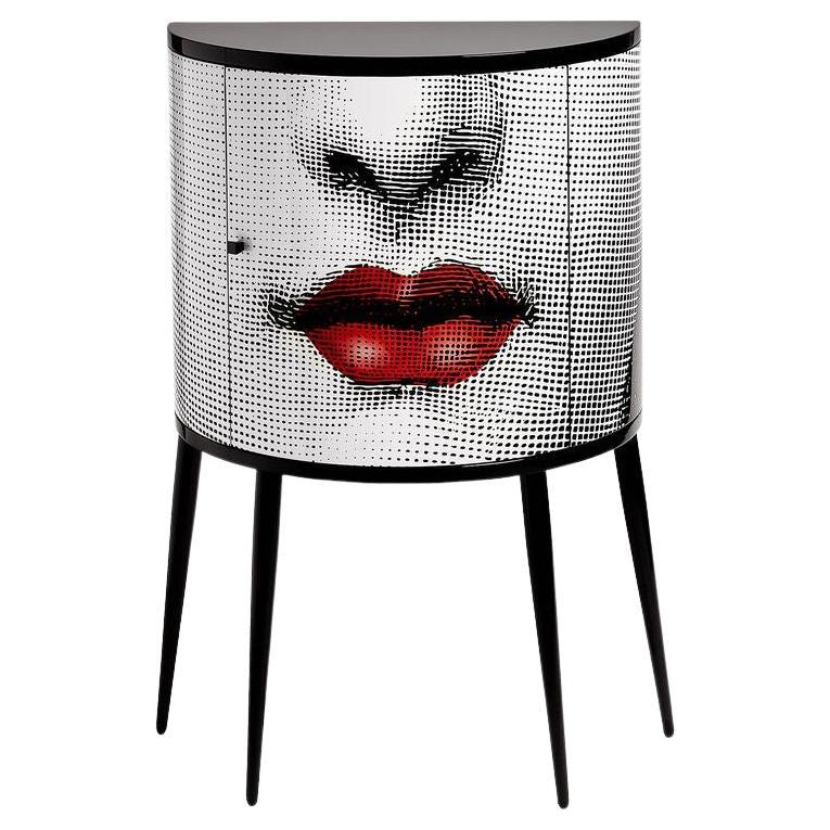 Fornasetti Consolle Bocca Colored Handcrafted Wood For Sale