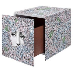 Fornasetti "Cube with Drawer Ortensia" Multicolor, Wood, Handcrafted Italy 2010s