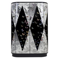 Fornasetti Curved Cabinet Volo Magico Butterflies Hand Colored Wood