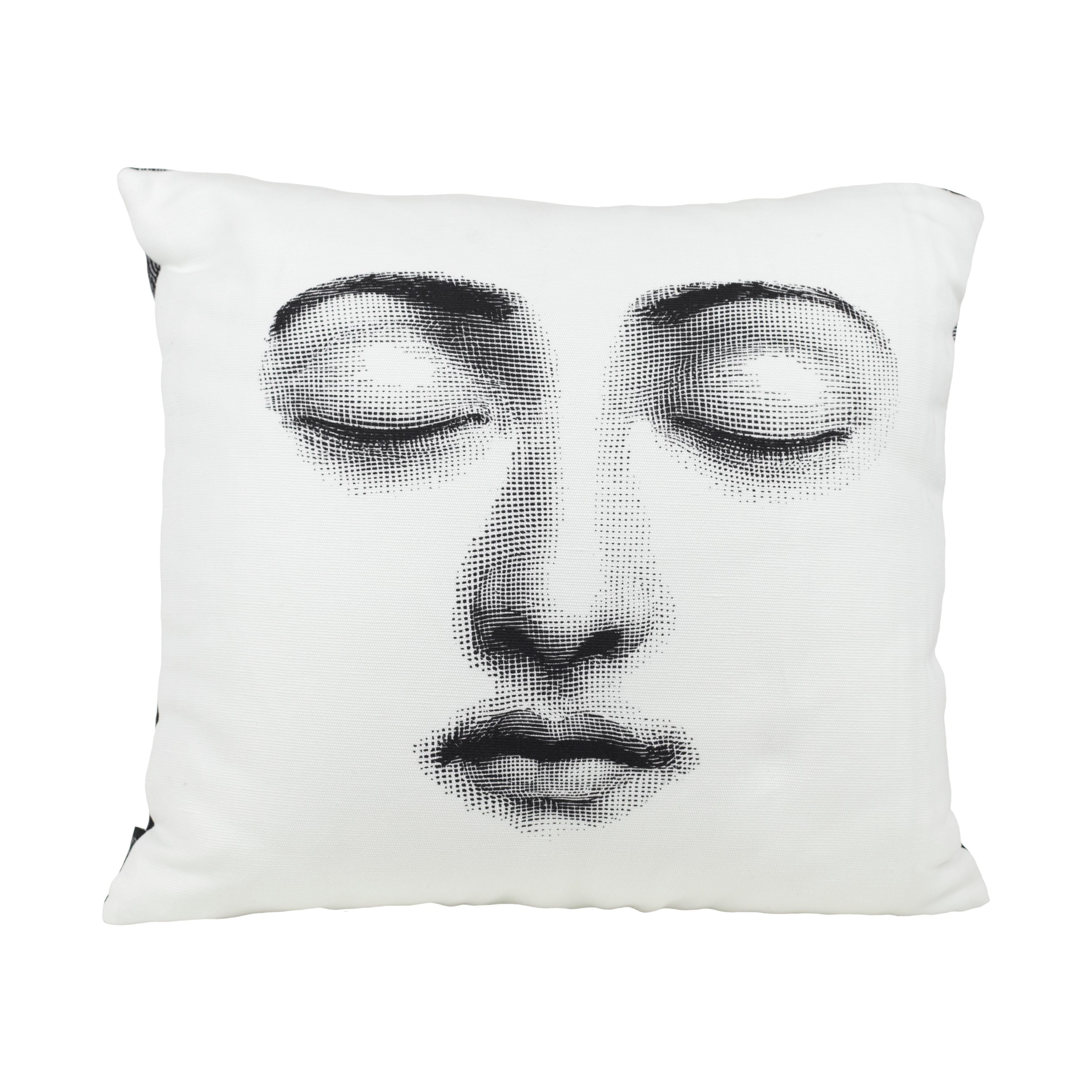 The Fornasetti cushions will add to each room an unexpected detail thanks to the most iconic Italian atelier designs. 

The decoration features two variations from the famous Fornasetti series Tema e Variazioni, inspired by the face of the