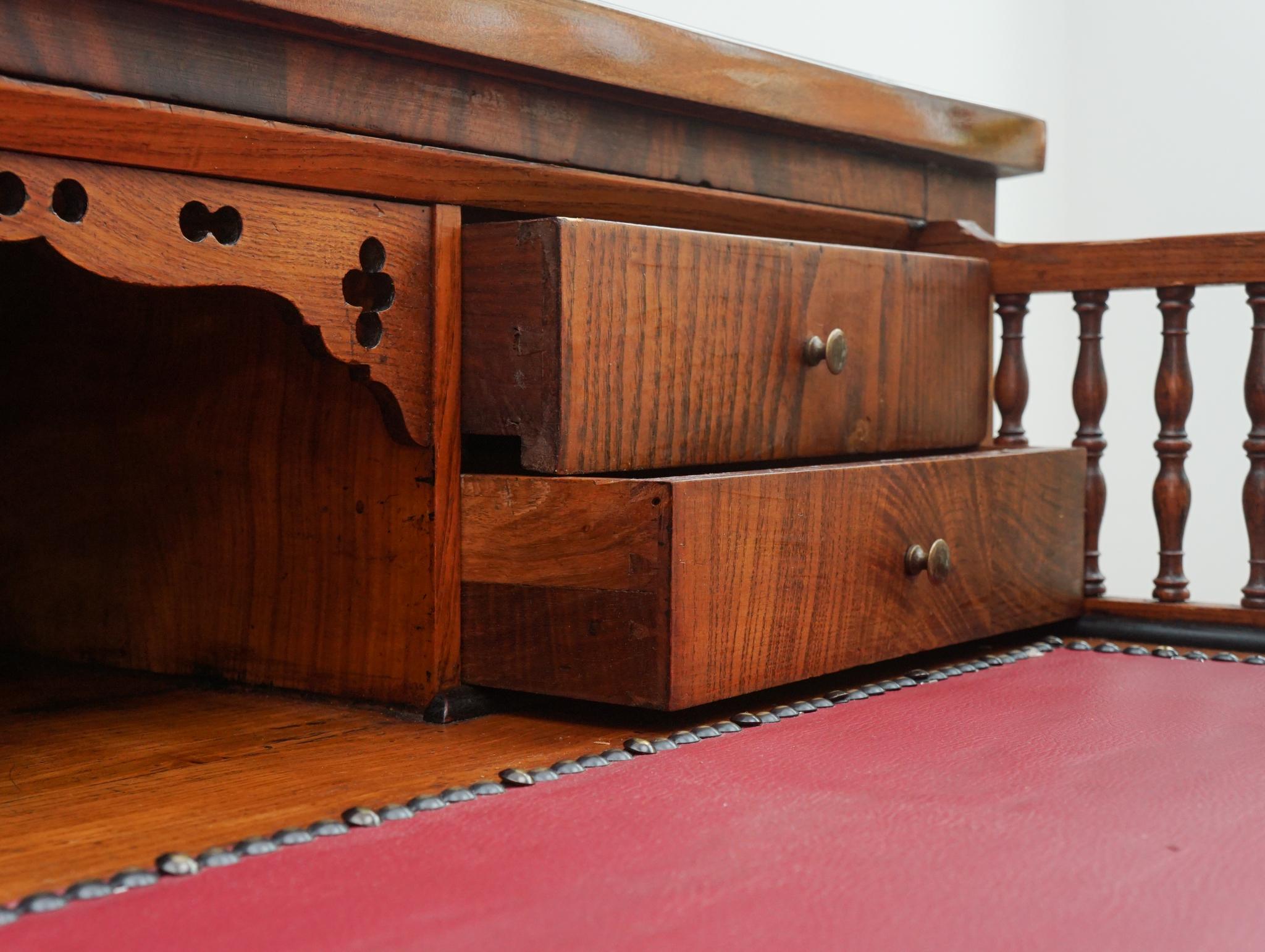 Fornasetti Decorated Antique Italian Writing Desk For Sale 1