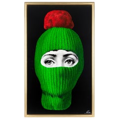 Fornasetti Panneau décoratif Lux Gstaad Green/Pon Pon Red Bois peint à la main