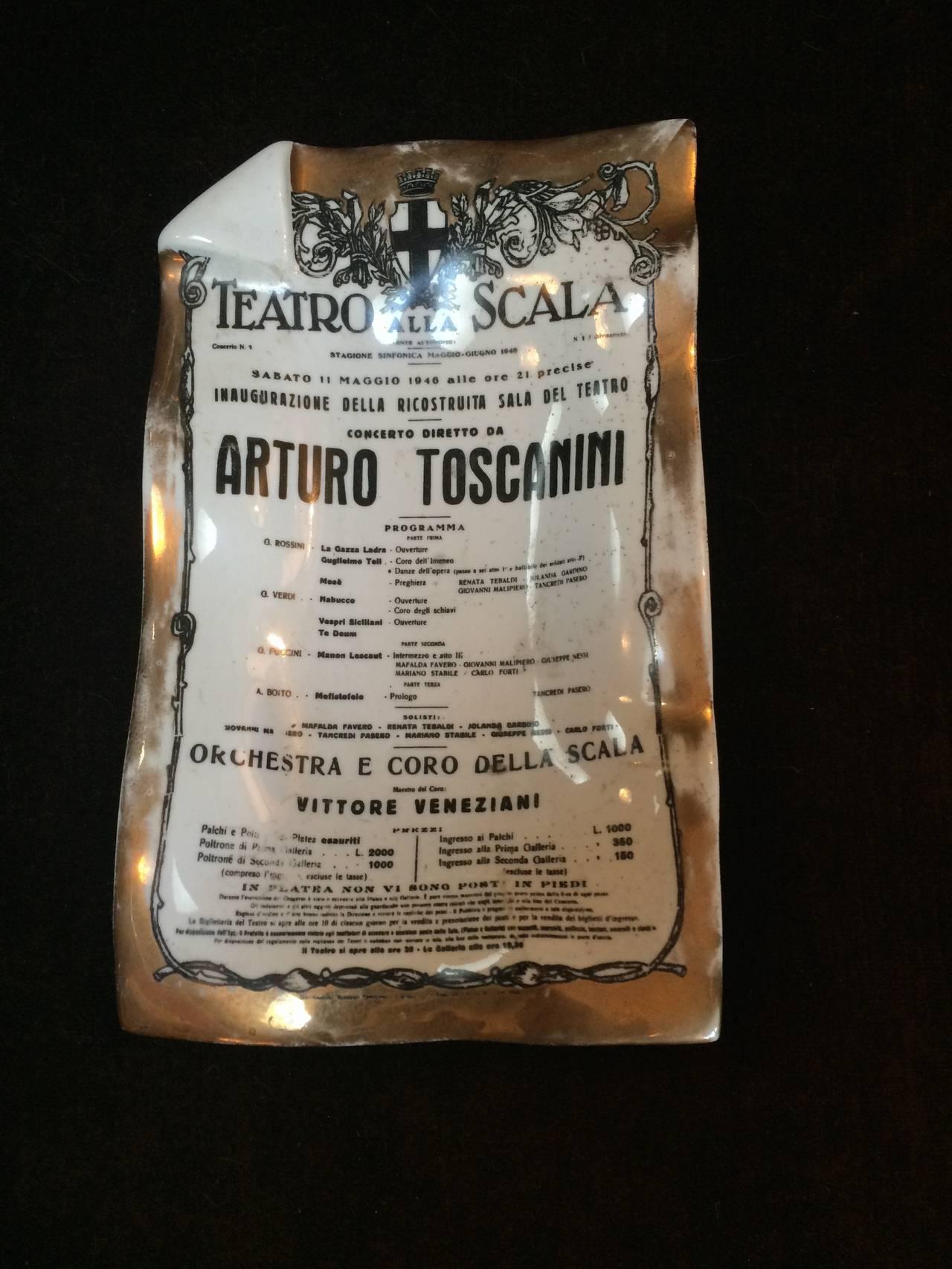 Italian Fornasetti Dish Ash Tray 