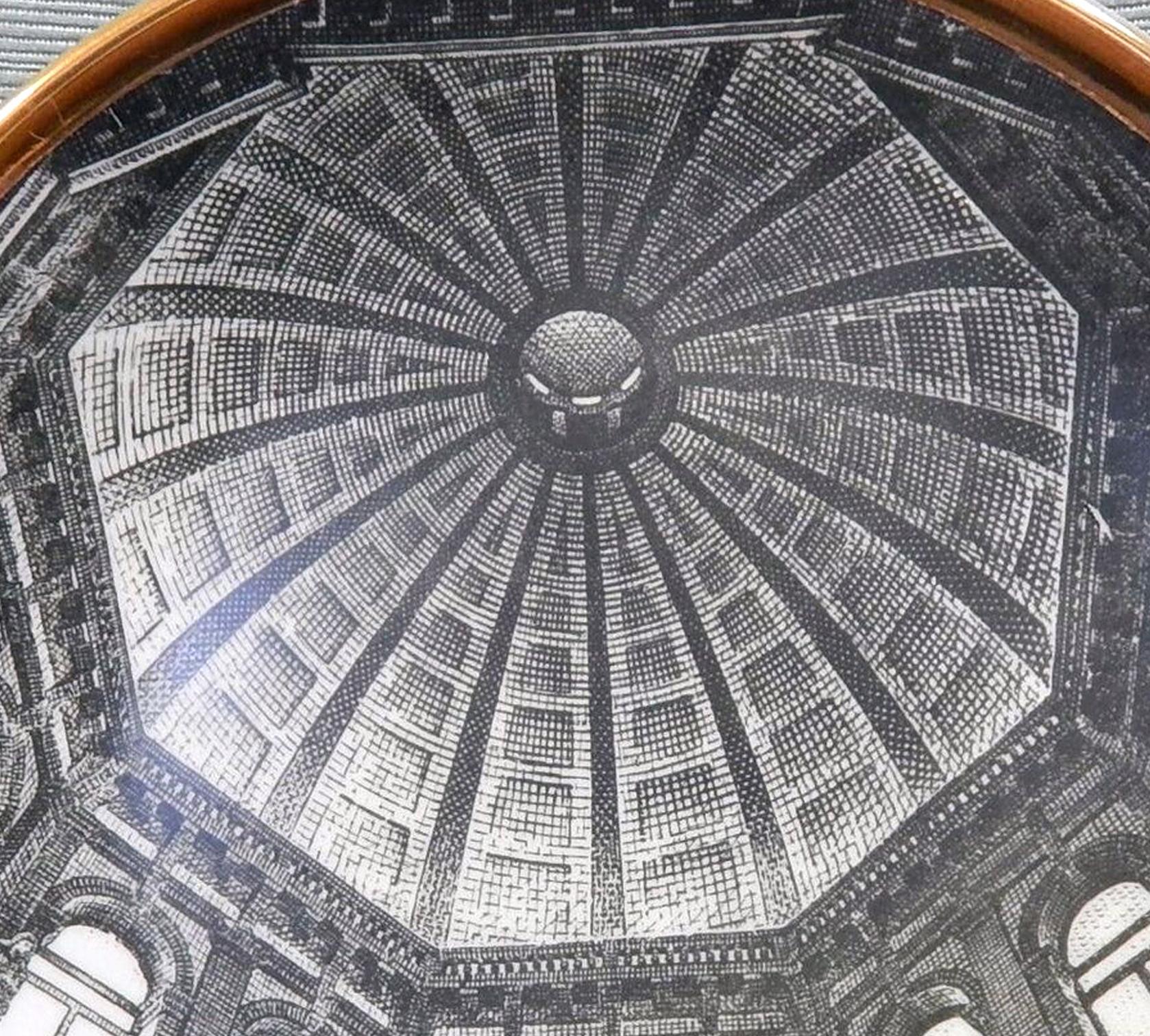 Porcelain Fornasetti Dome Plate, Cupola Galleria Di Milano Number 7 in Series For Sale