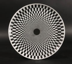 Fornasetti Egocentrismo Porcelain Geometric Op Art Plates, Six Plates