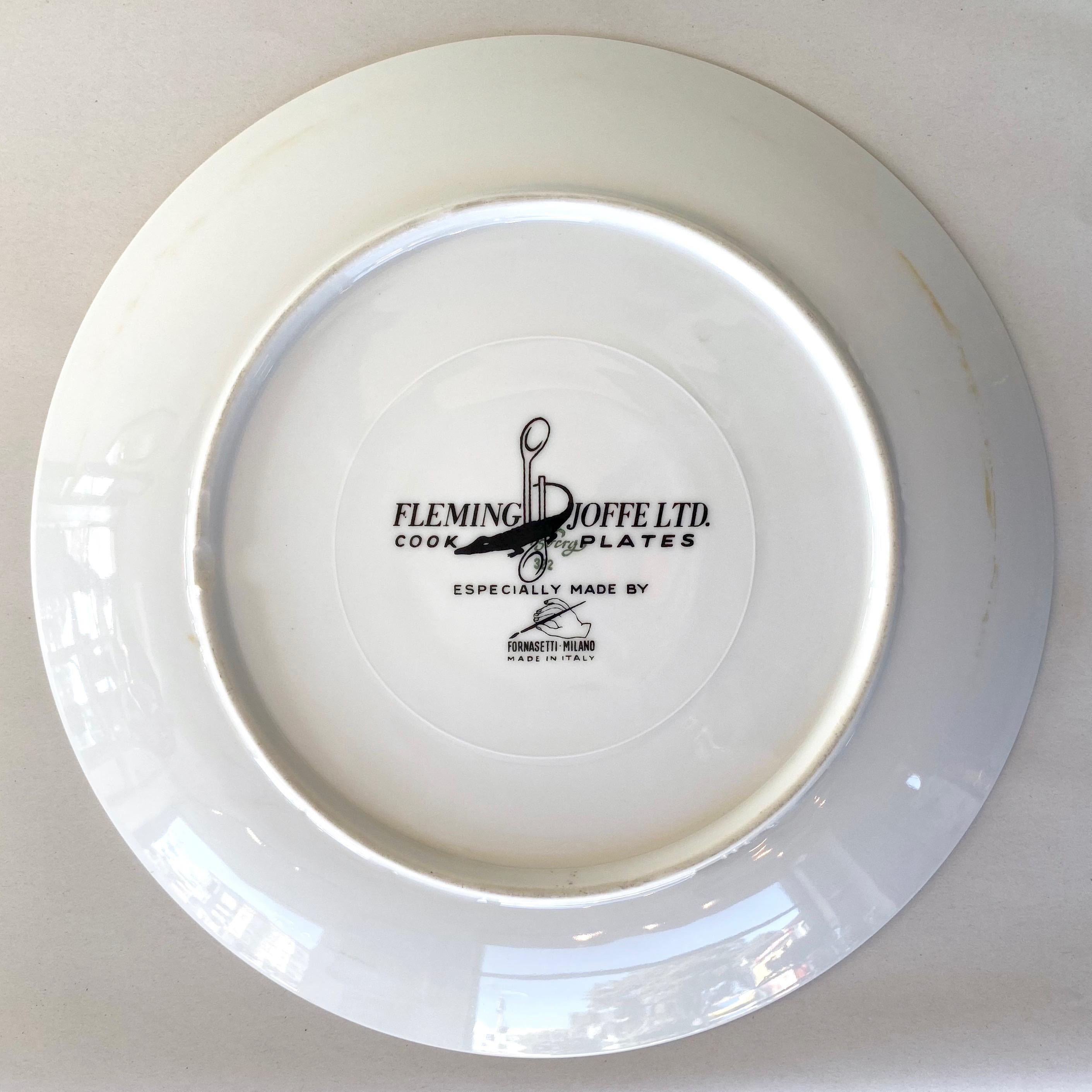 Fornasetti for Fleming Joffe “Iguana and Chicken Breasts” Recipe Plate, 1960s For Sale 4