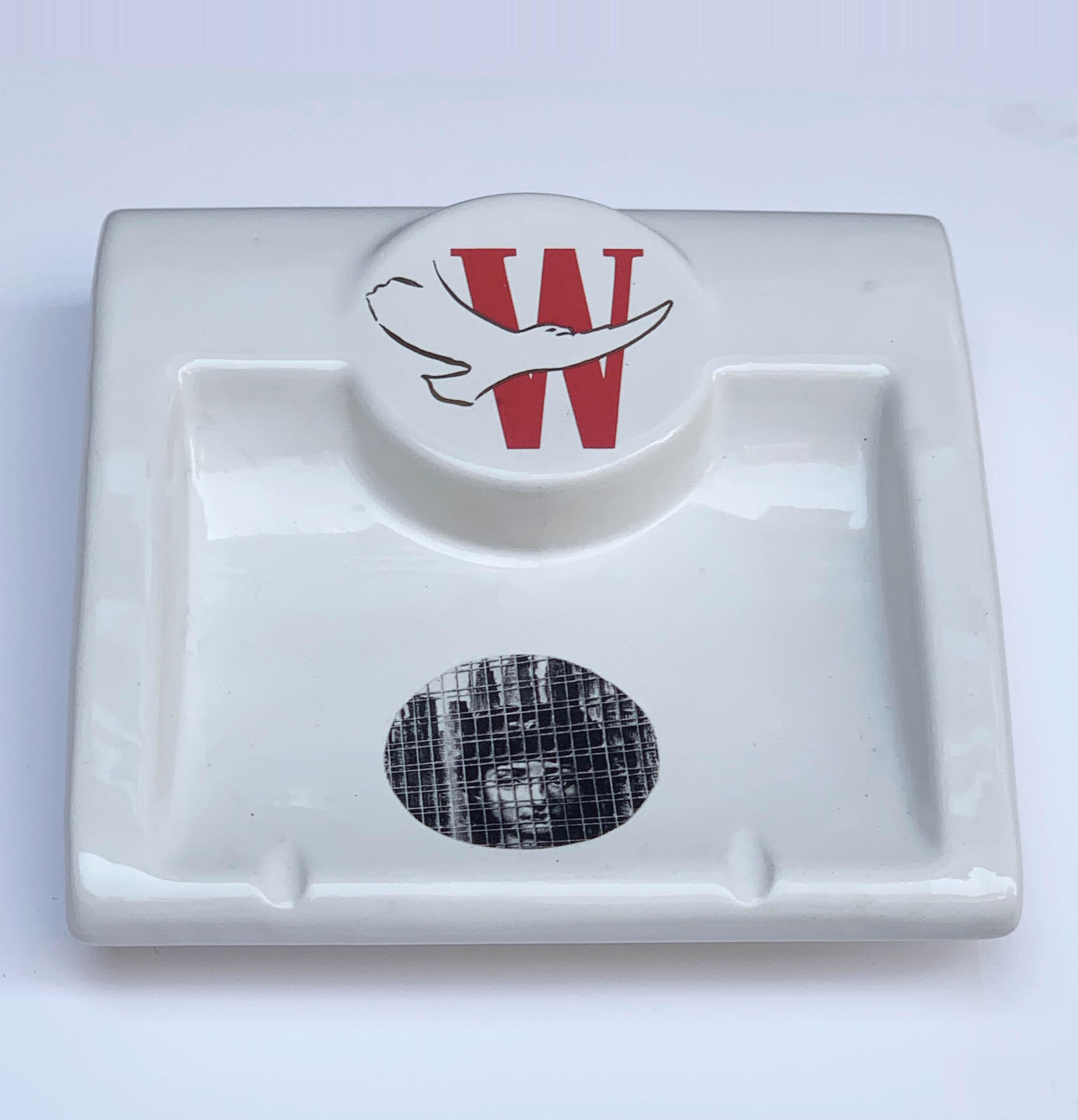 Fornasetti for Winston Ashtray or Tray, Ceramic, Italy, 1980s In Good Condition In Roma, IT
