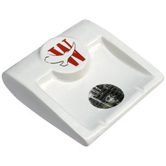 Fornasetti for Winston Ashtray or Tray, Ceramic, Italy, 1980s