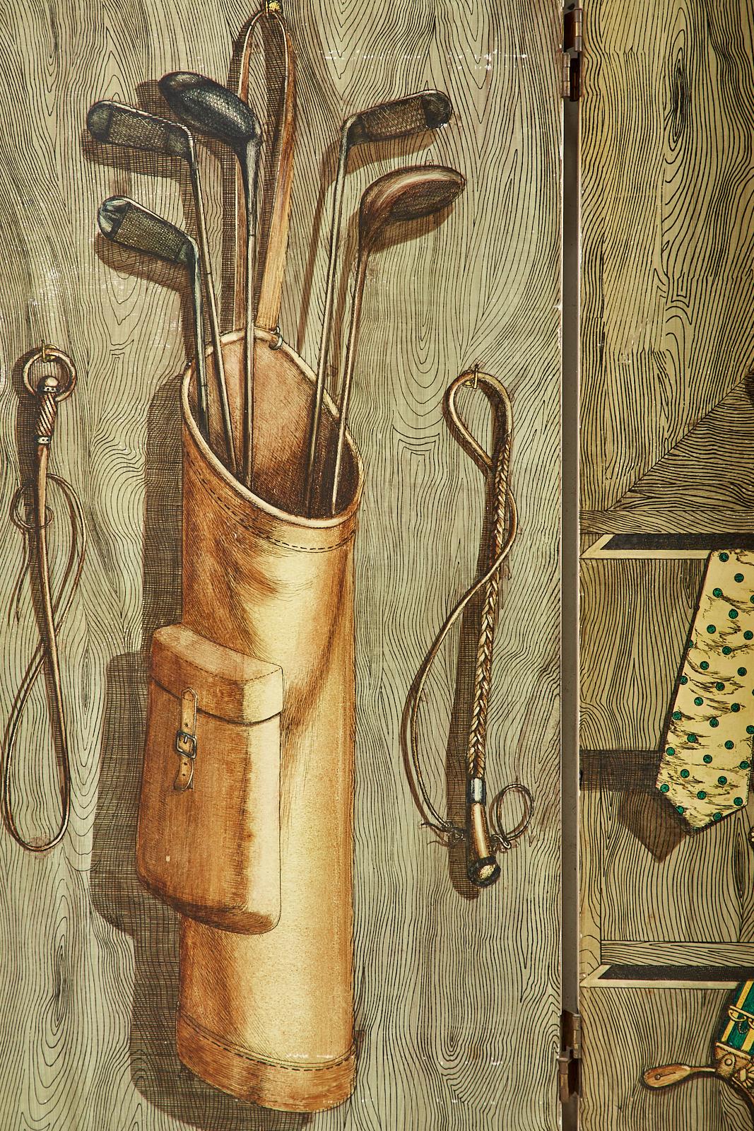 Fornasetti Four Panel Screen Armadio Aperto Open Cabinet 3