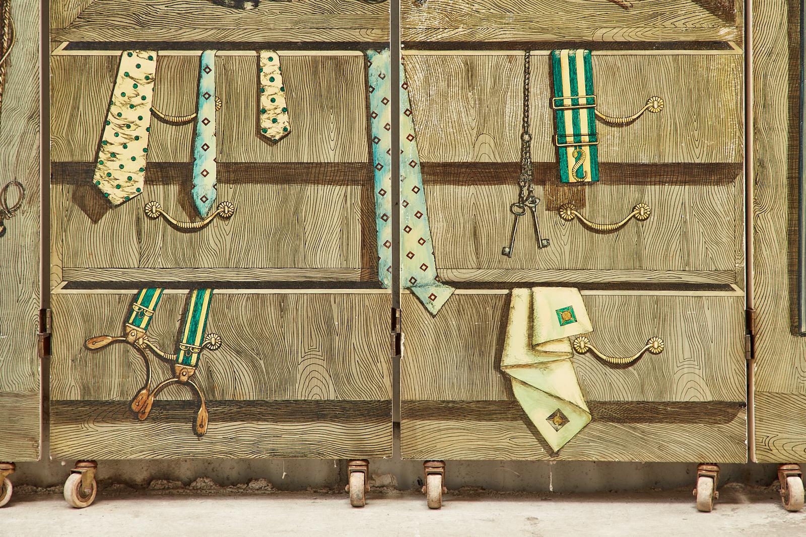 Fornasetti Four Panel Screen Armadio Aperto Open Cabinet 5