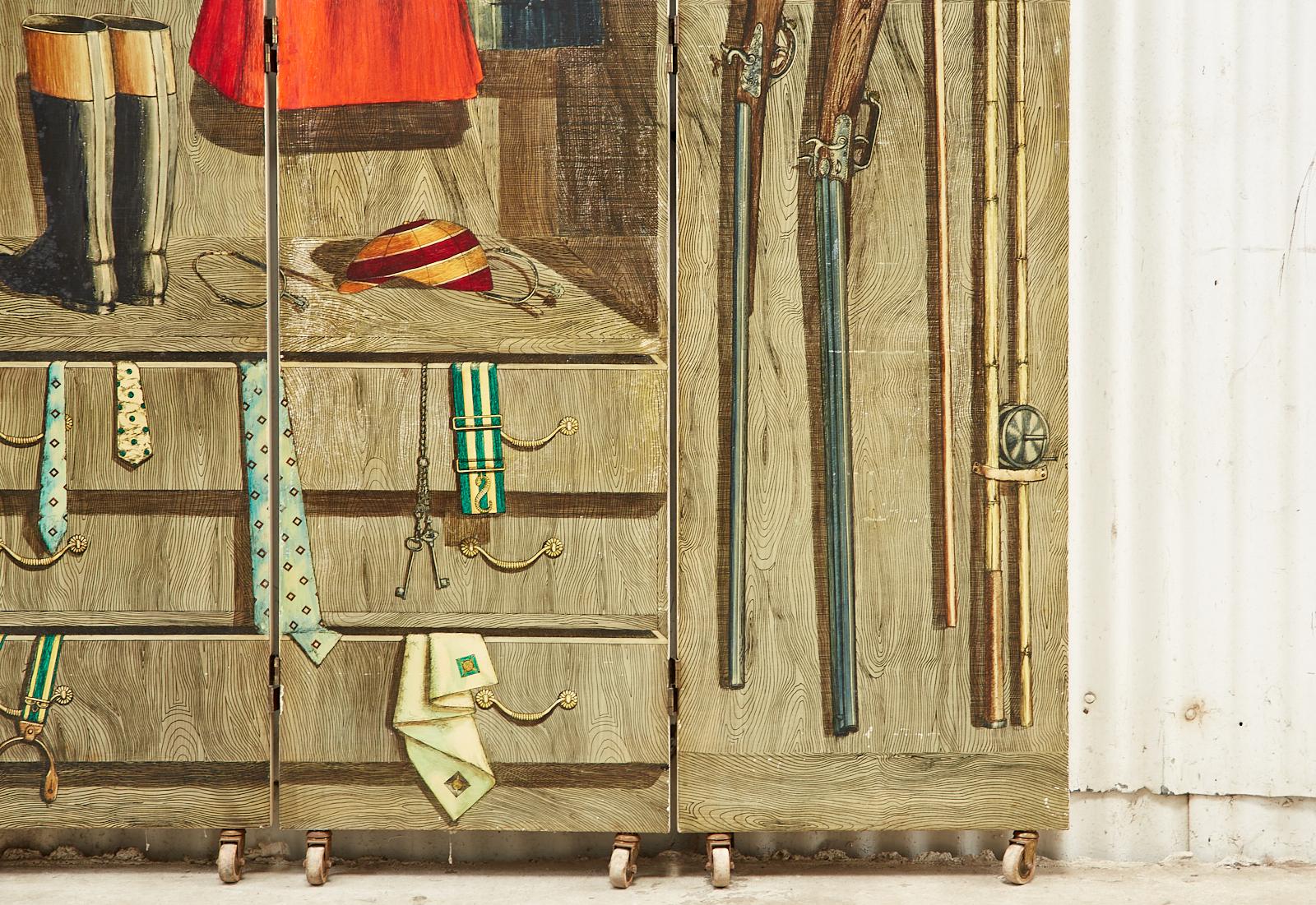 Fornasetti Four Panel Screen Armadio Aperto Open Cabinet 1