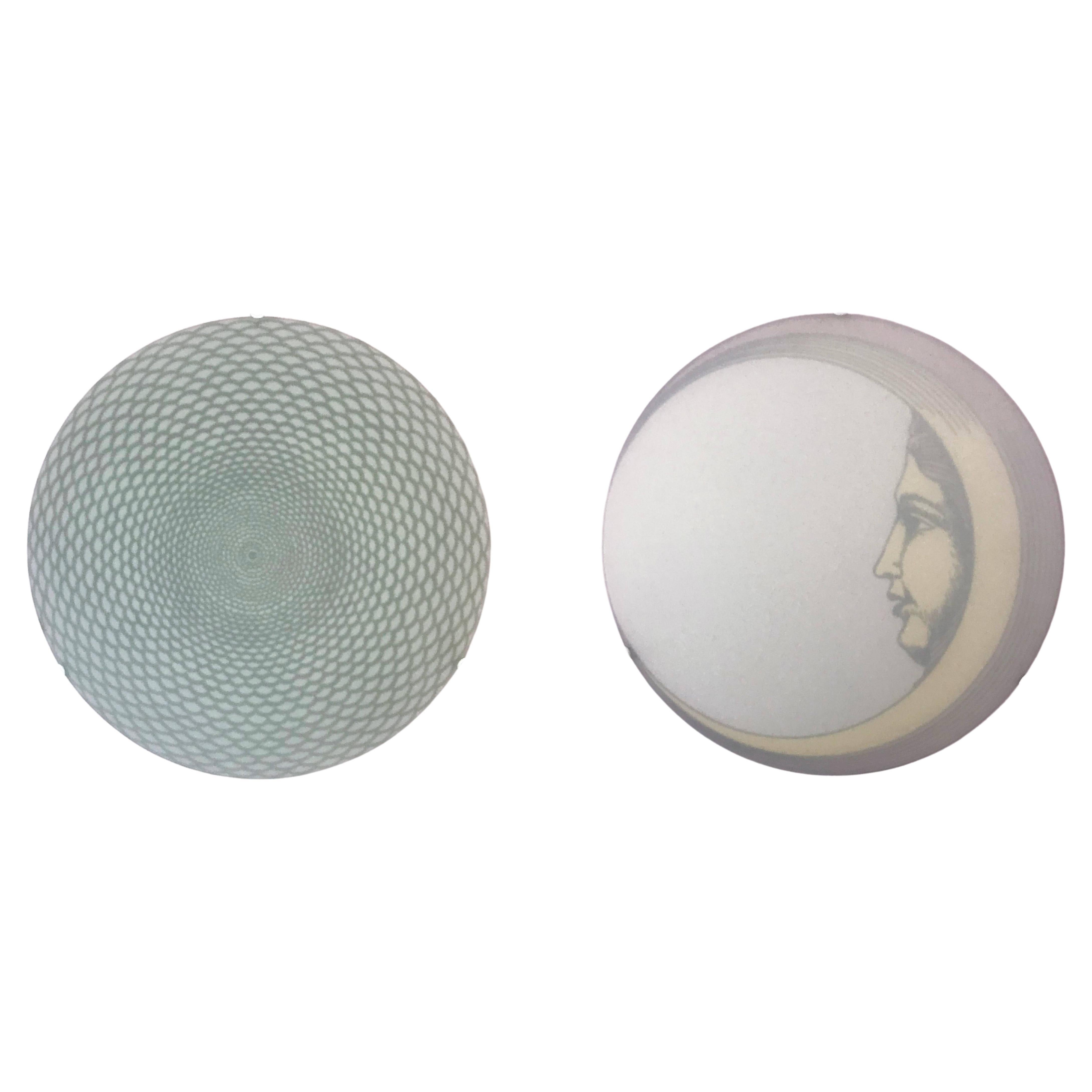 Fornasetti Geometric and Moon Sconces, 2 Available For Sale