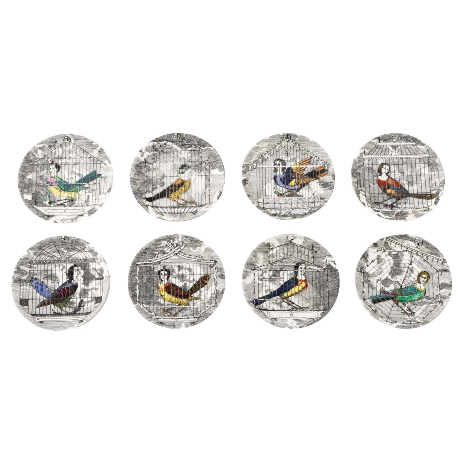 Fornasetti Le Arpie Gentili Porzellan Untersetzer, 8 im Angebot