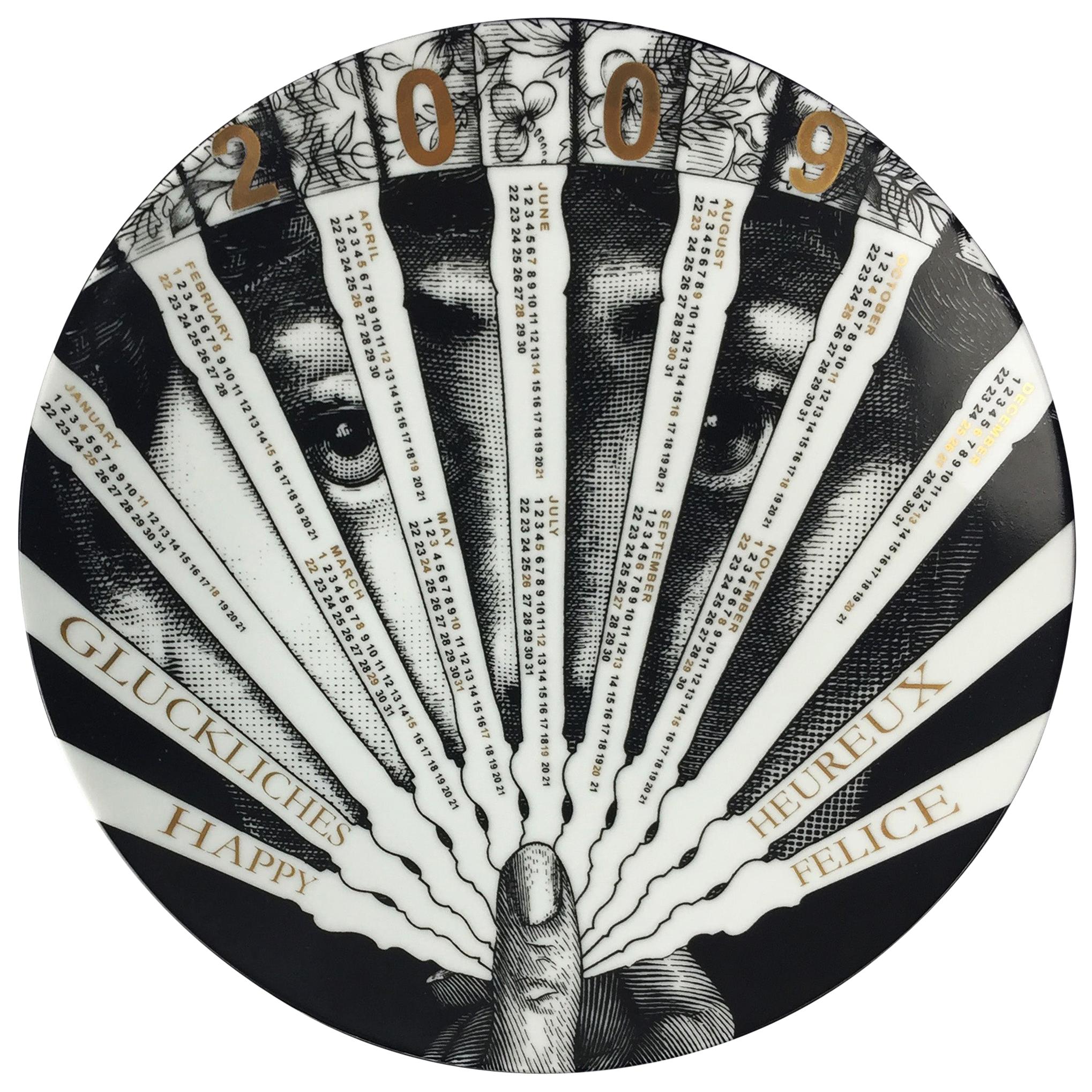 Fornasetti Limited Edition Ceramic Calendar Plate for 2009  No. 413/700 For Sale