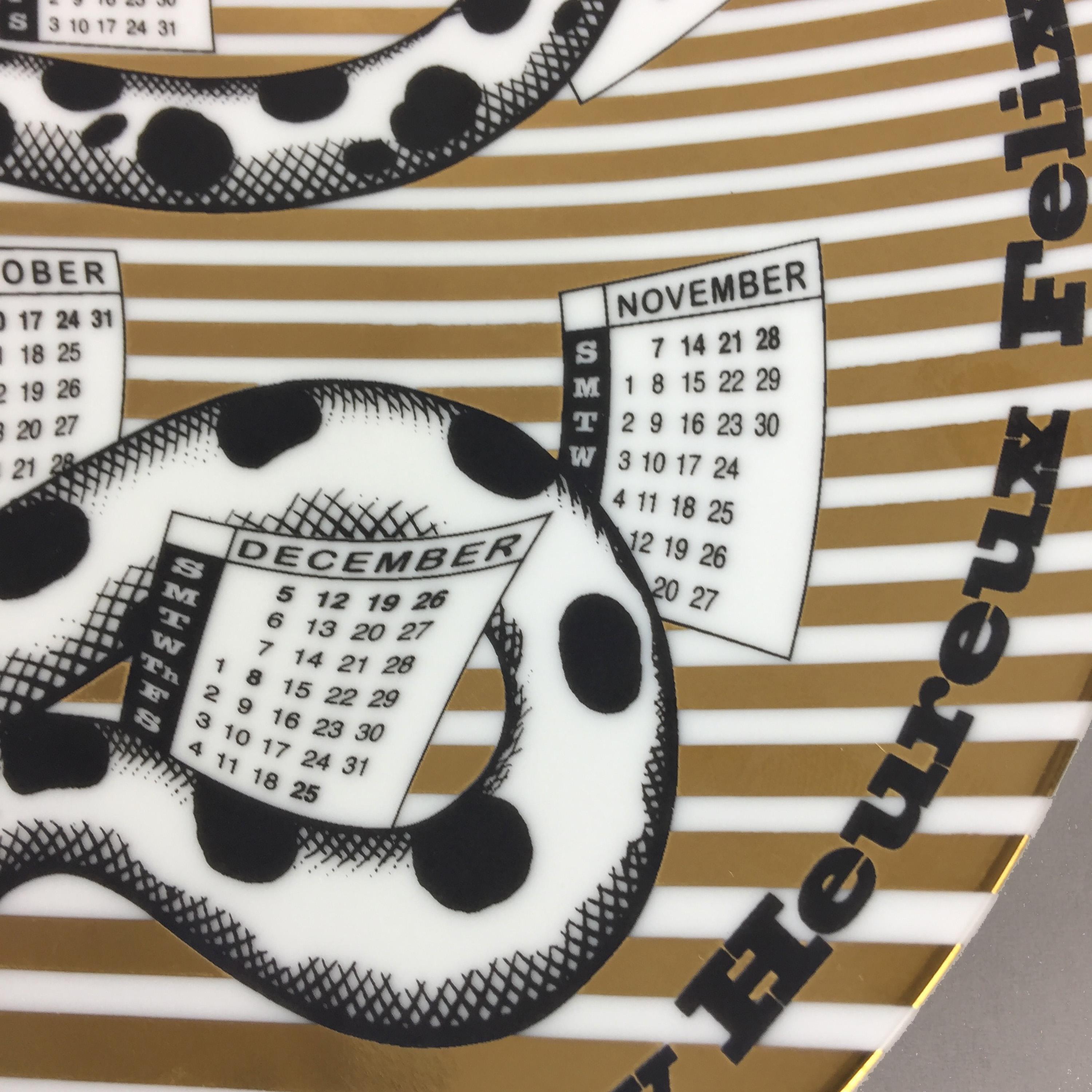 Contemporary Fornasetti Limited Edition Ceramic Calendar Plate for 2010 No 8/700 For Sale