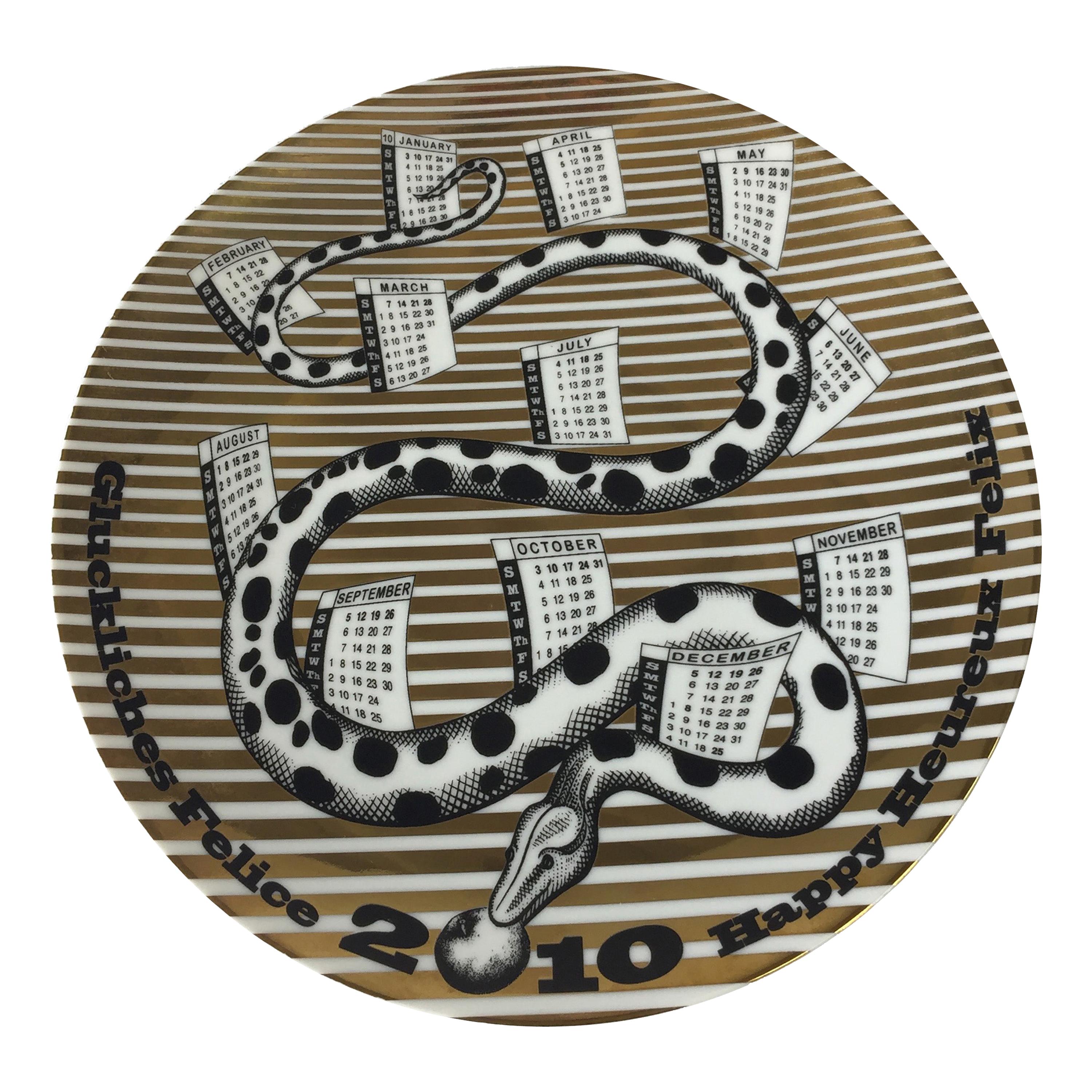 Fornasetti Limited Edition Ceramic Calendar Plate for 2010 No 8/700 For Sale