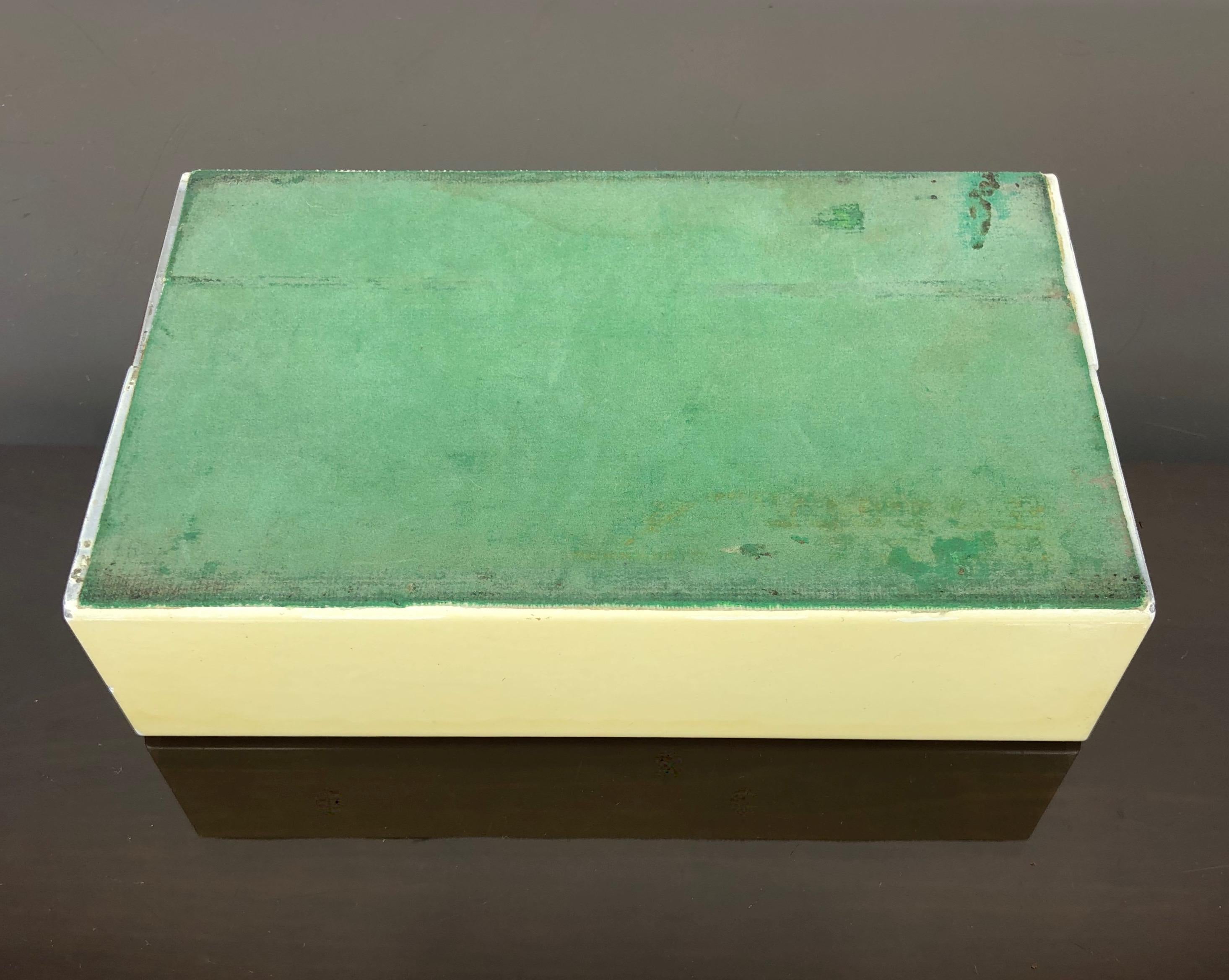 Fornasetti Mid-Century Modern Card Box, 1950s, Metal and Wood, Italy For Sale 3