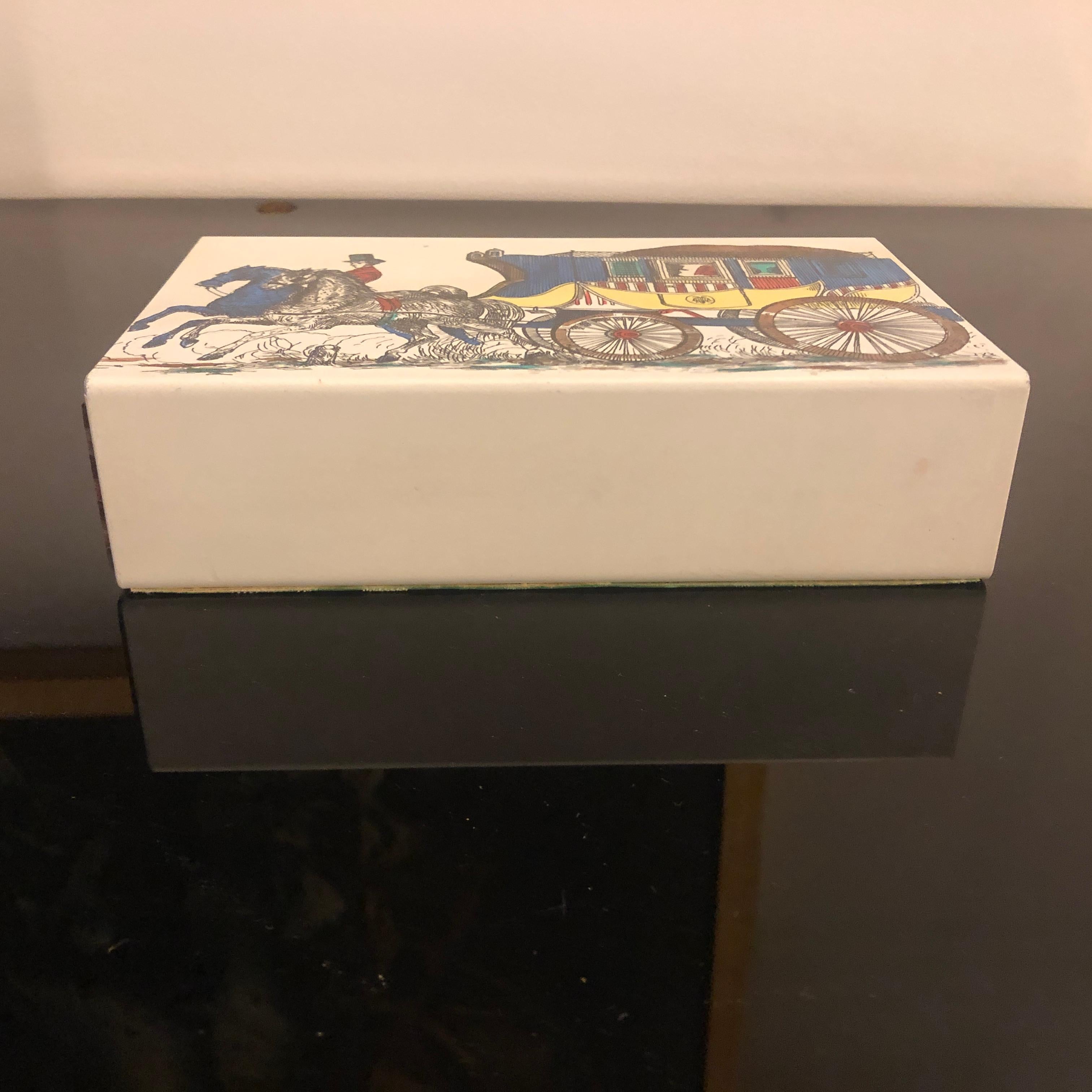 Italian Piero Fornasetti Mid-Century Modern Card Box, circa 1950