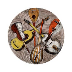Fornasetti, Milan Porcelain Dish, "Instrumenti musicali", Hand Painted