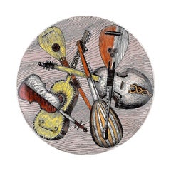 Fornasetti, Milan Porcelain Dish, "Instrumenti Musicali", Hand Painted