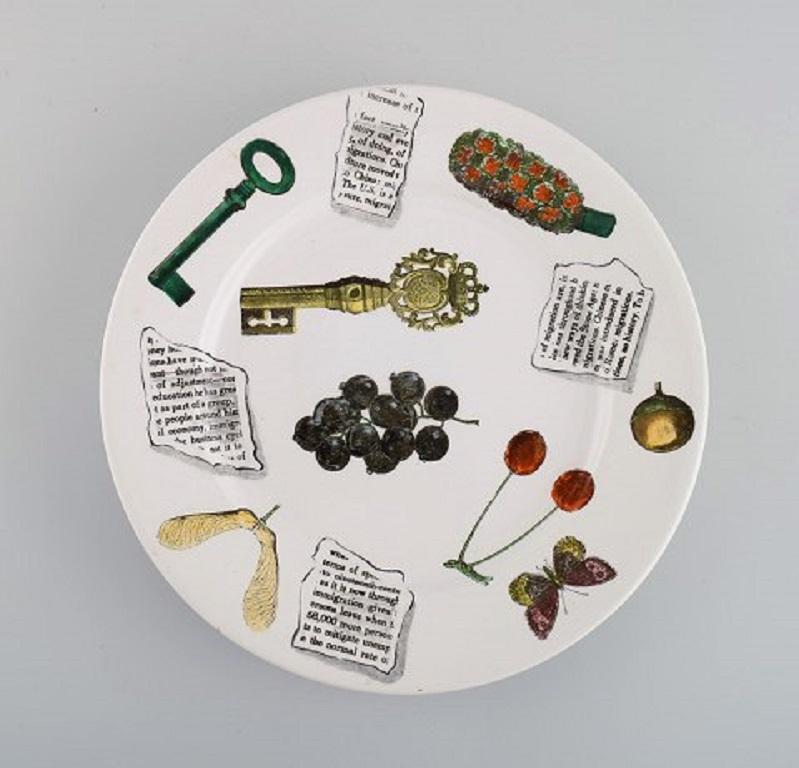 Fornasetti, Milano, Four Plates in Hand-Painted Porcelain, 1980s In Excellent Condition For Sale In Copenhagen, DK