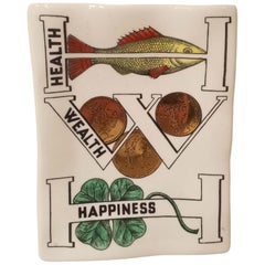Fornasetti Milano, Happiness, Wealth and Health Ceramic Plate
