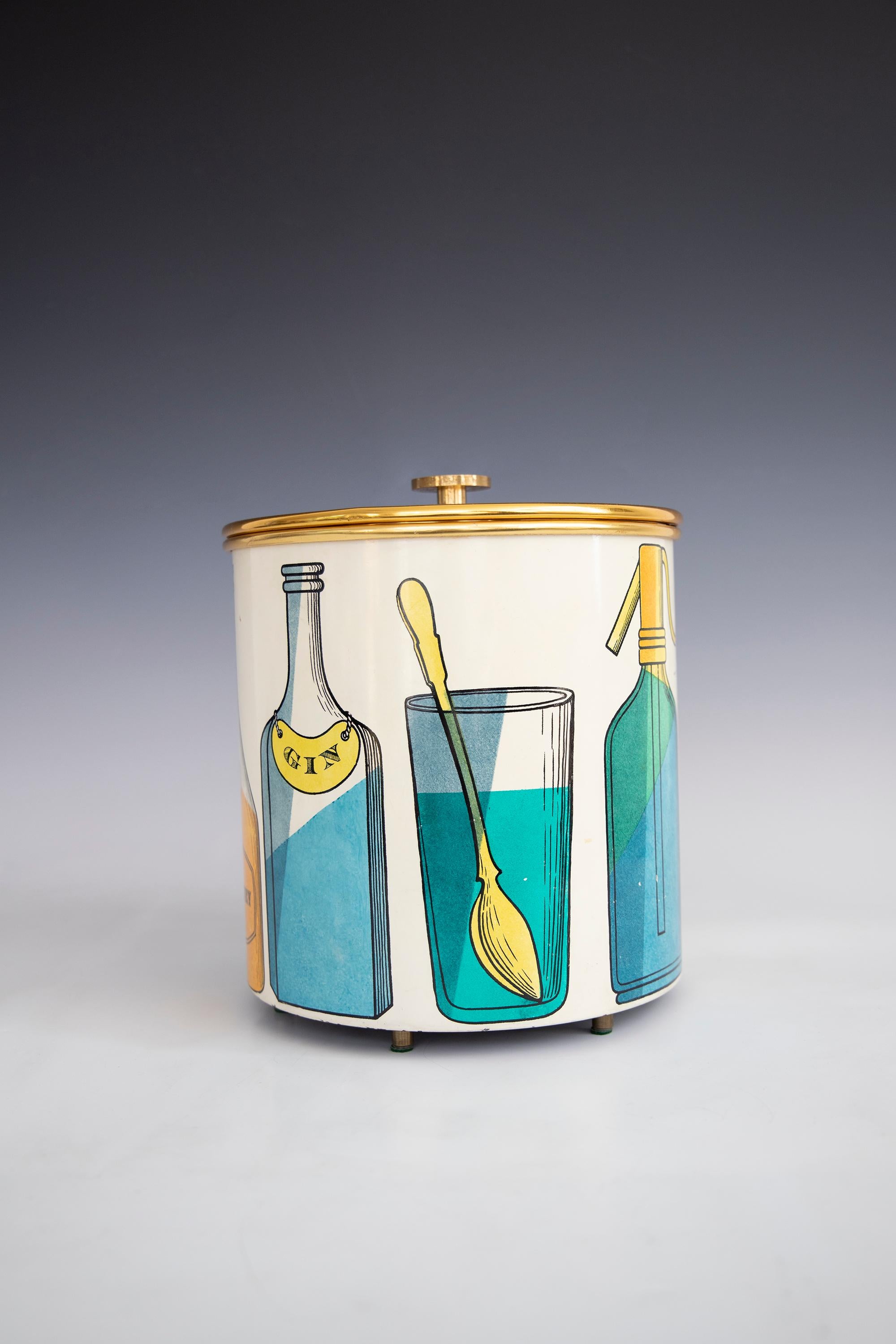 Aluminum Fornasetti Milano Ice Bucket