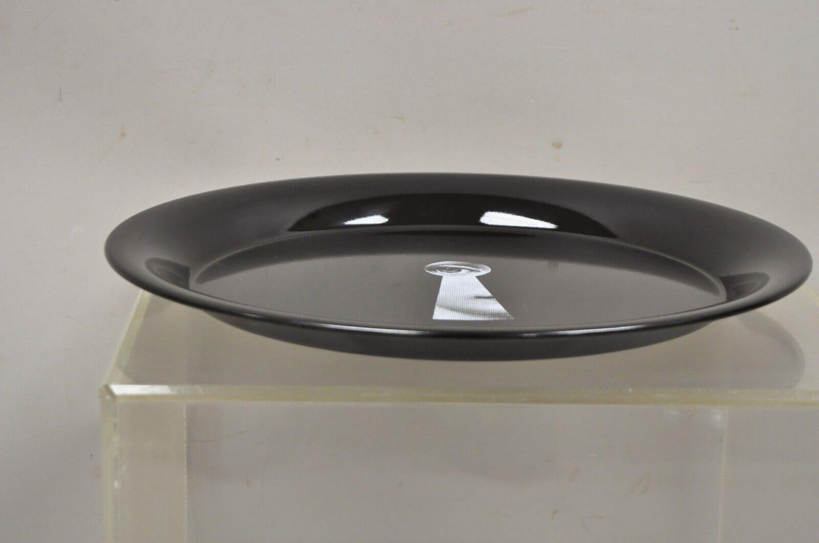 Fornasetti Milano Italy Serratura Black and White Keyhole Round Platter Tray For Sale 1