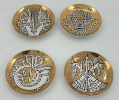 Fornasetti Milano "Musicalia" Gilt Coasters Set of 4, Italy for Bonwit Teller