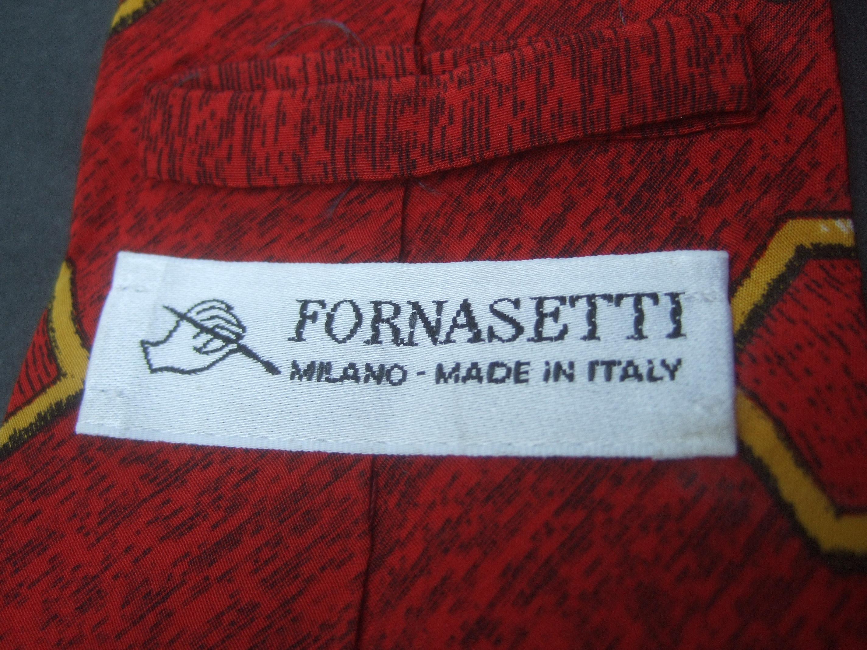 Fornasetti Mod Avant-garde Italian Graphic Design Silk Necktie c 1990s  For Sale 4
