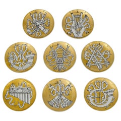 Set of 8 Fornasetti Musicali Instruments Plates