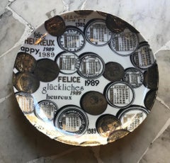 Fornasetti “ N.22 Piatto Calendario “ Happy 1989 Porcelain Italy