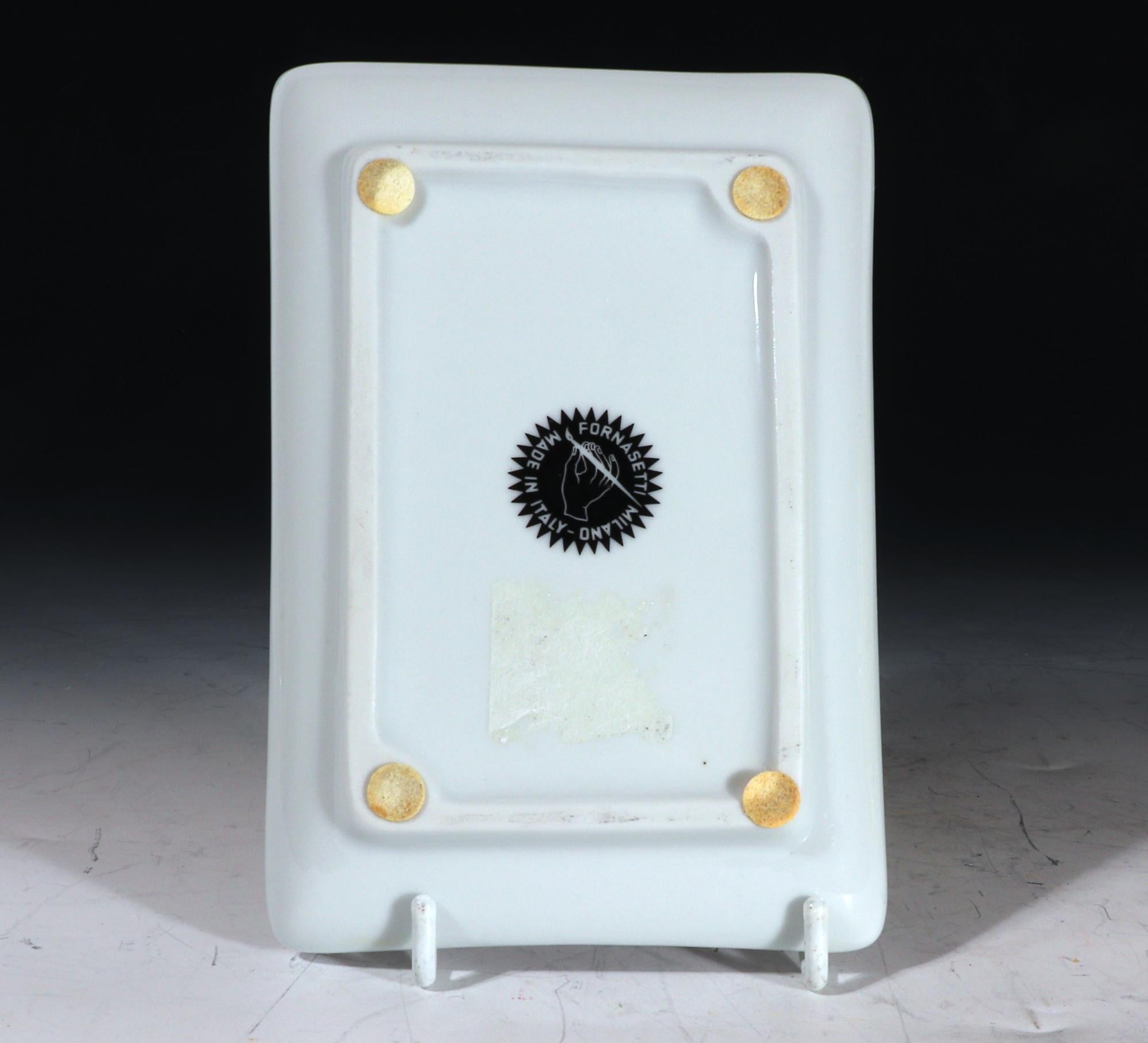 Italian Fornasetti Owl Small Ceramic Tray, with Original Box, Atelier Fornasetti