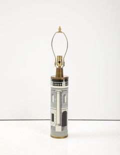 Fornasetti Pair architectural lamps