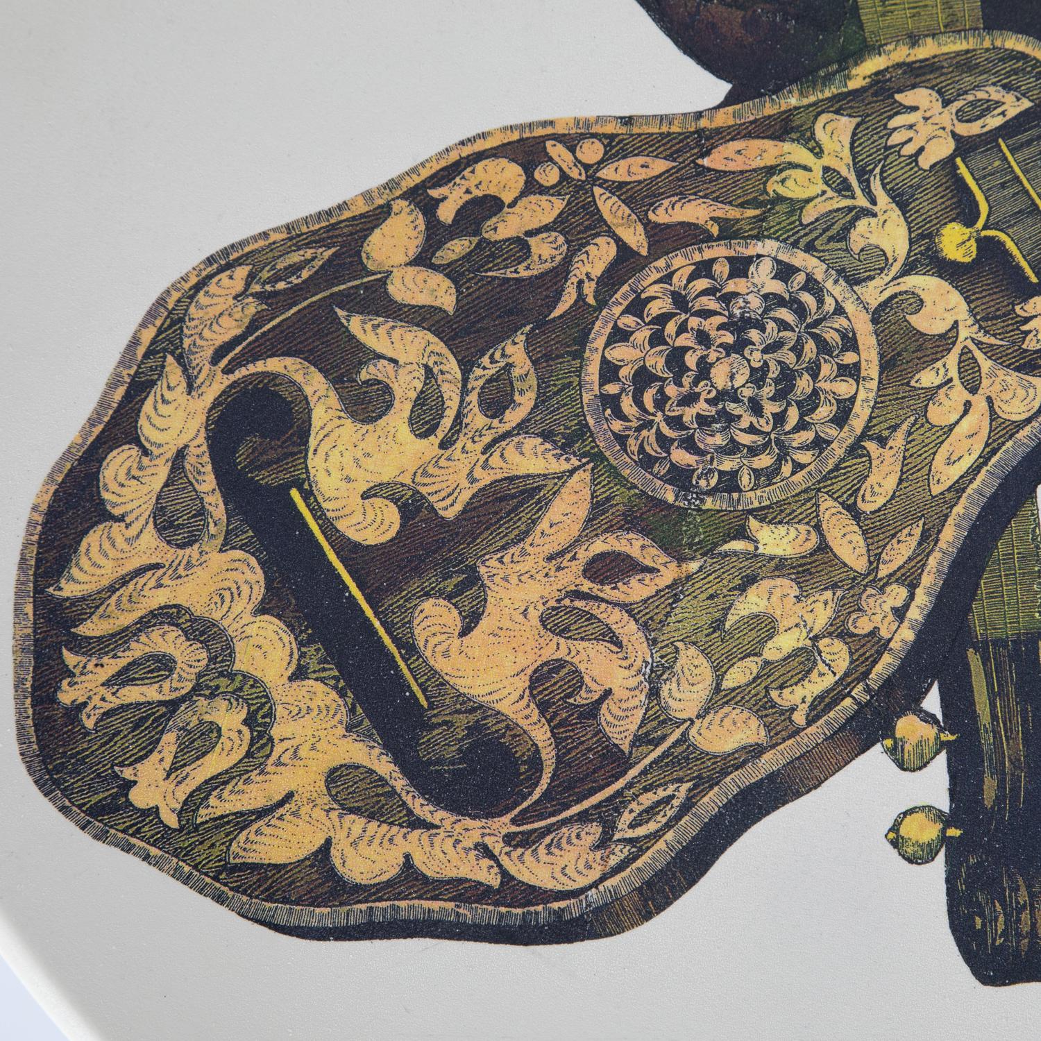 Italian Fornasetti Pair of Side Tables with Musical Instruments Motif, 1950s, 'Signed'