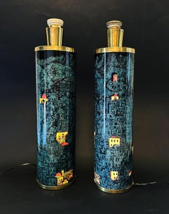 FORNASETTI Pair of Vintage Table Lamps