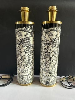 FORNASETTI Pareja de lámparas de mesa vintage