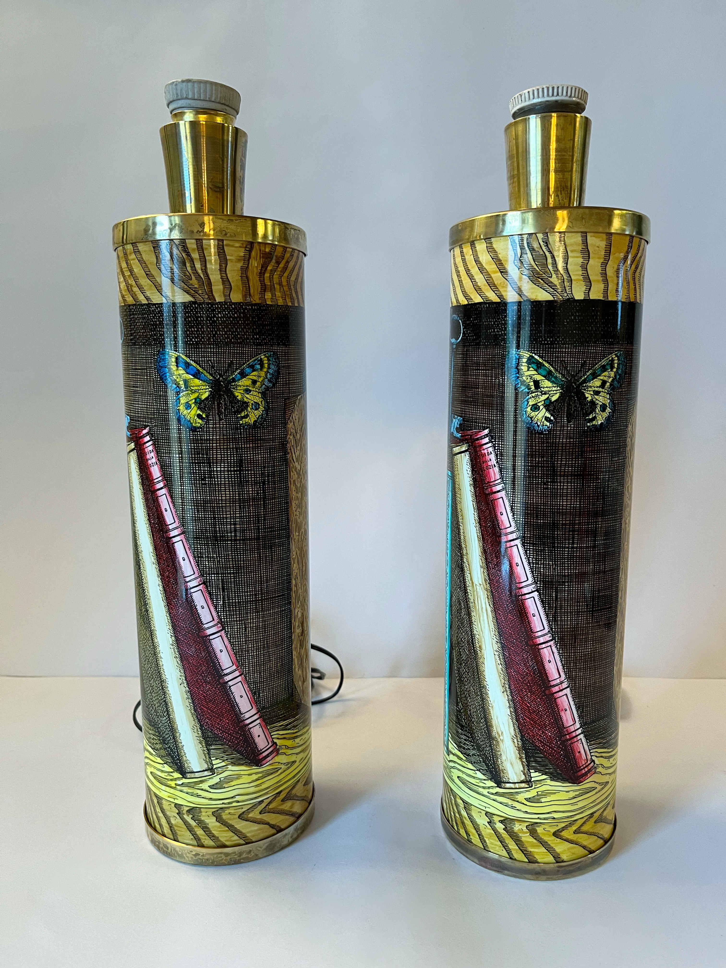 Mid-Century moderno FORNASETTI Coppia di lampade da tavolo vintage in vendita