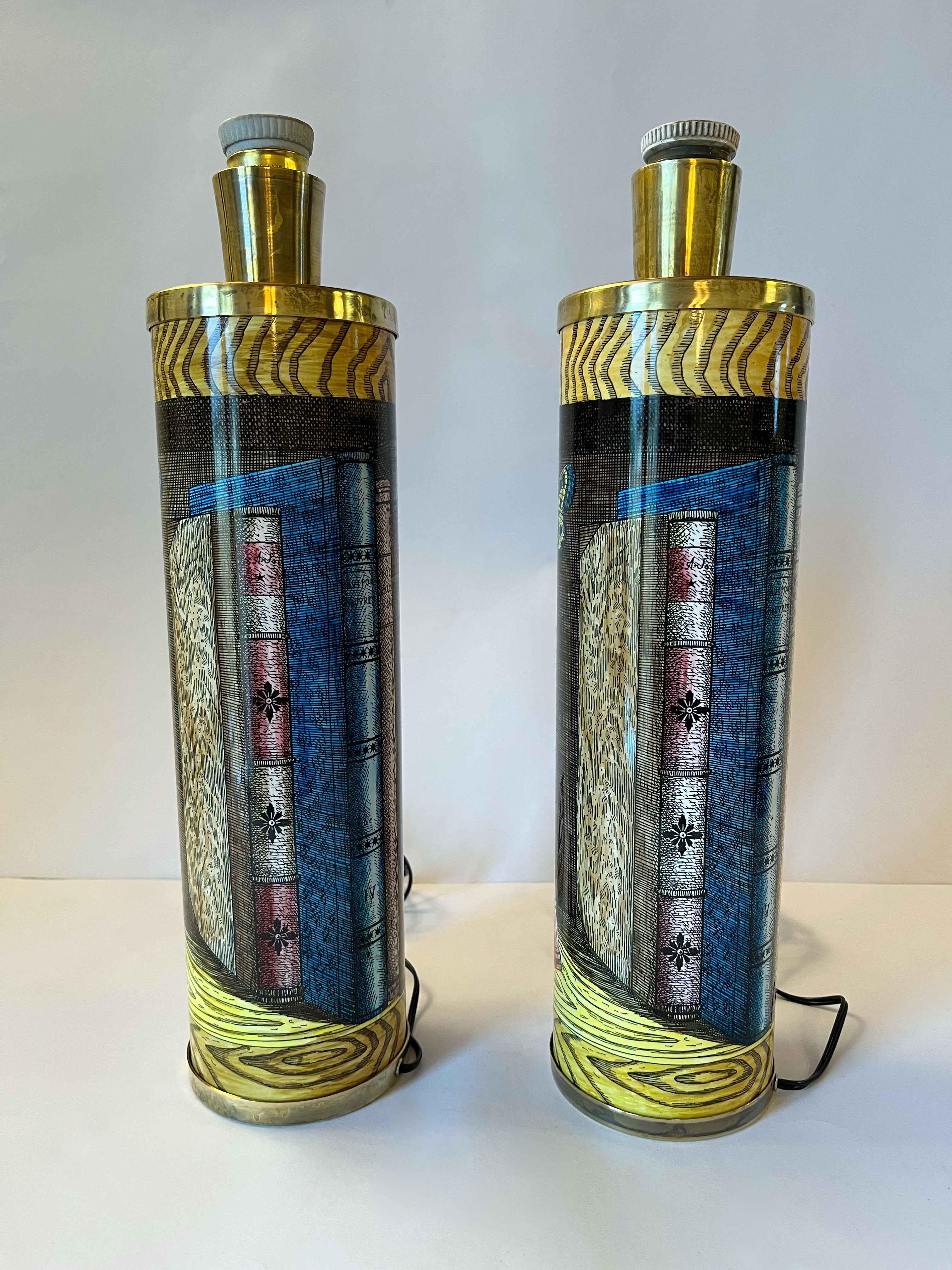 Italiano FORNASETTI Coppia di lampade da tavolo vintage in vendita