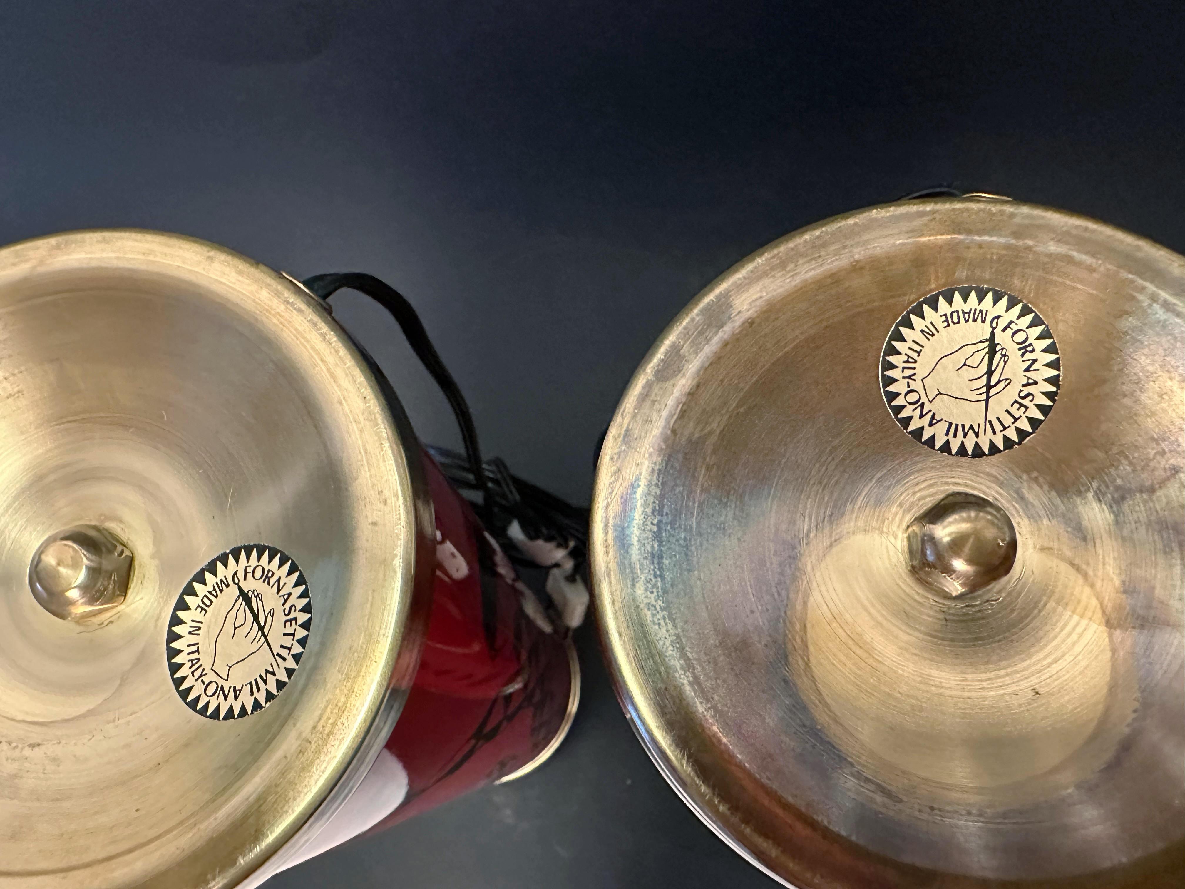 20th Century FORNASETTI Pair of Vintage Table Lamps For Sale