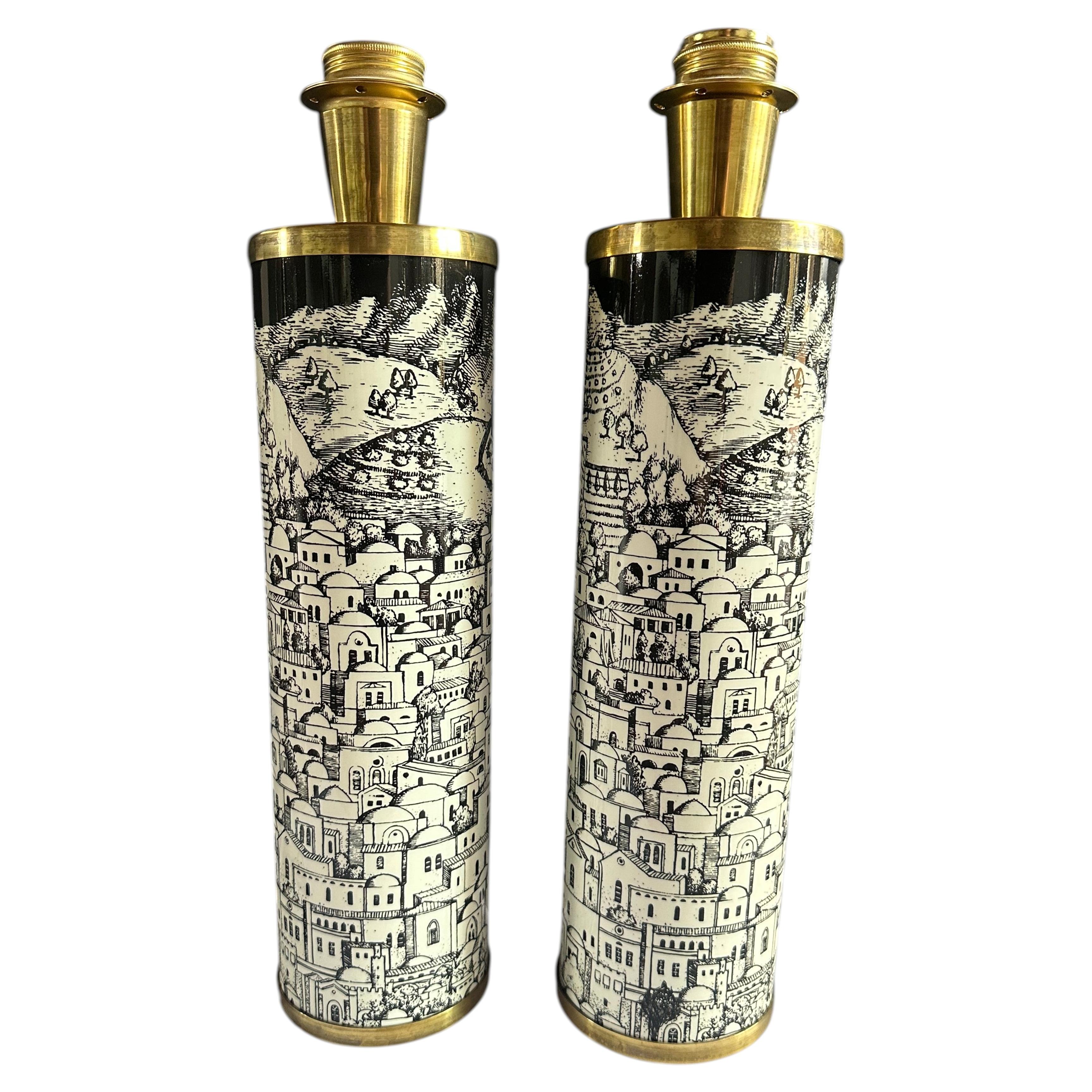 FORNASETTI Paar Vintage-Tischlampen