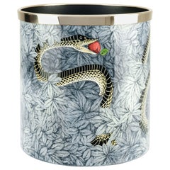 Fornasetti Paper Basket Peccato Orginale Original Sin Hand Colored Metal Brass