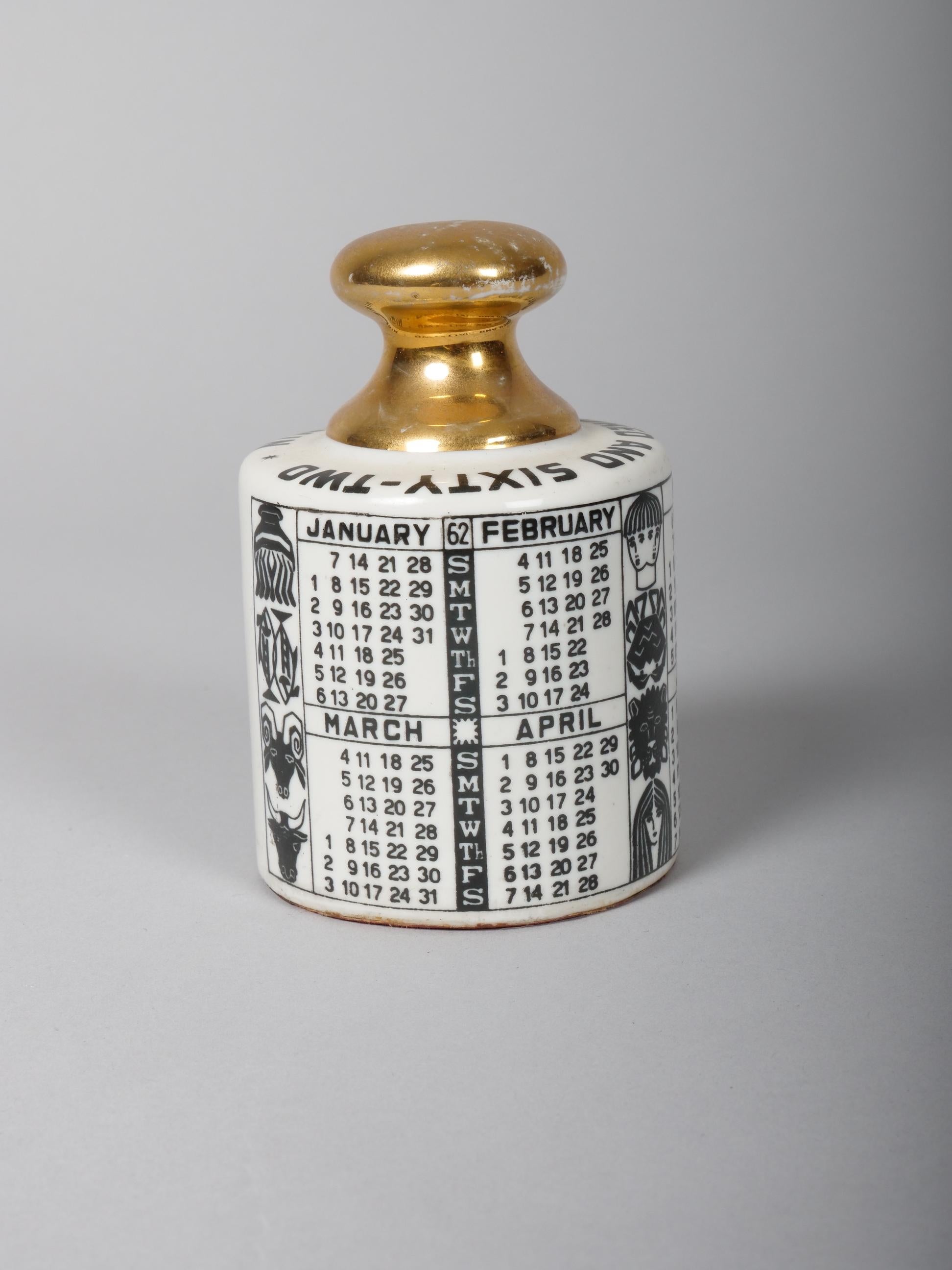 Seltene Fornasetti Porzellan Briefbeschwerer mit Zodiac Kalender c1962 





