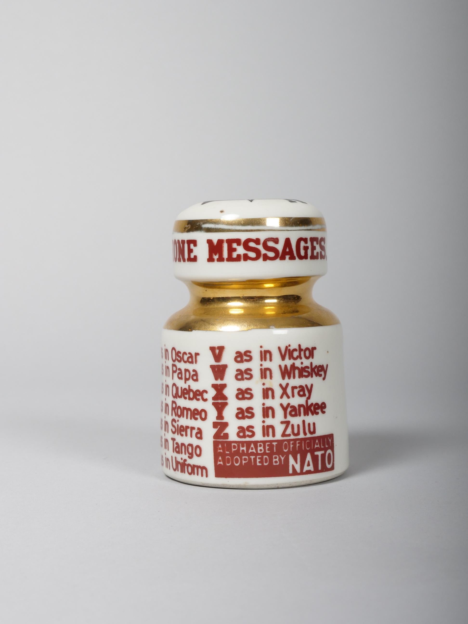 Fornasetti paper weight with NATO phonetic alphabet with pen rest In Good Condition For Sale In London, GB