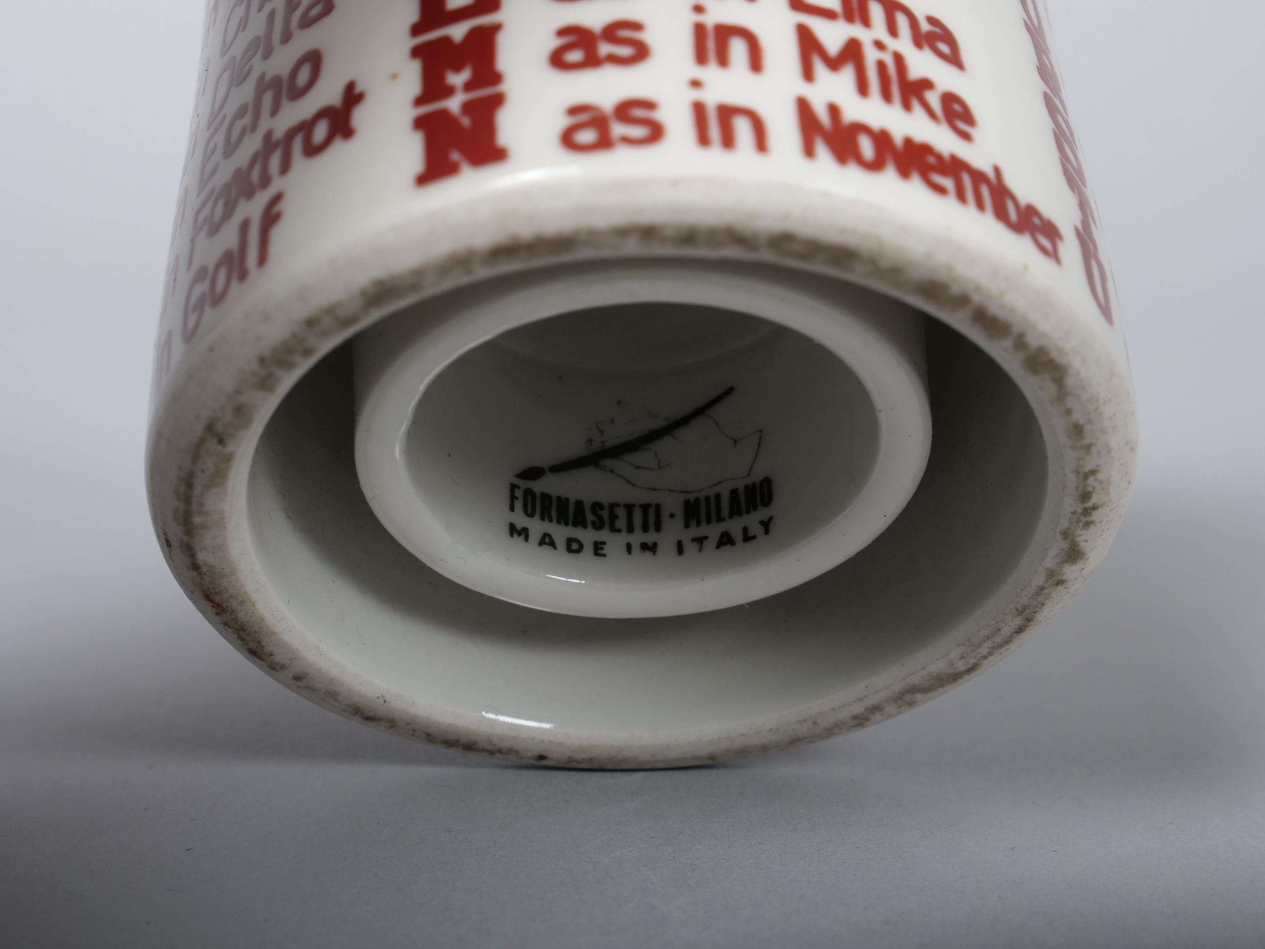 Mid-20th Century Fornasetti paper weight with NATO phonetic alphabet with pen rest For Sale