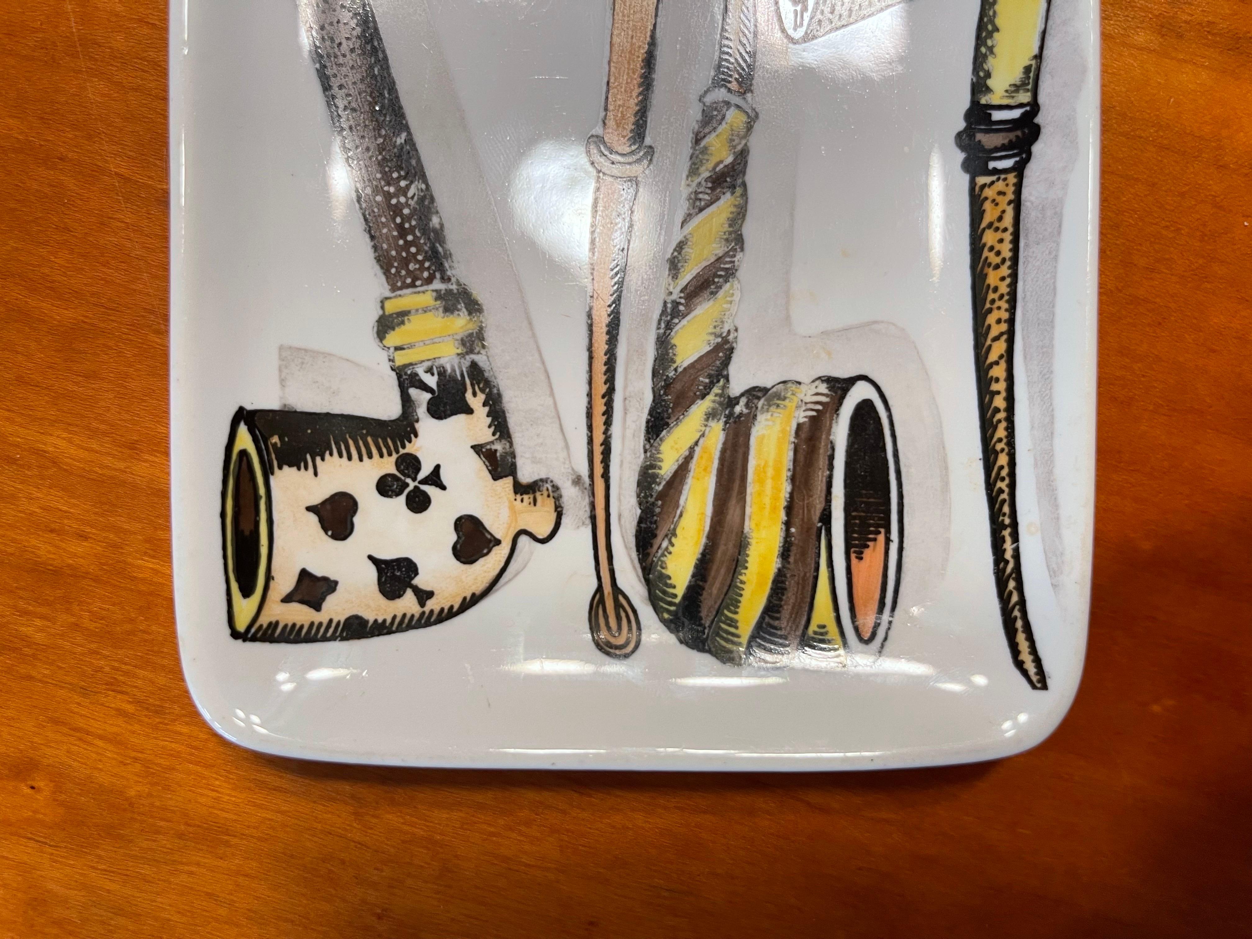Mid-Century Modern Fornasetti Pipes Midcentury Small Tray