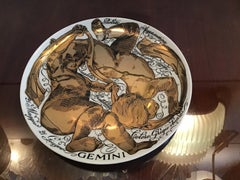 Fornasetti Plate Gemini Zodiac Porcelain, 1973, Italy