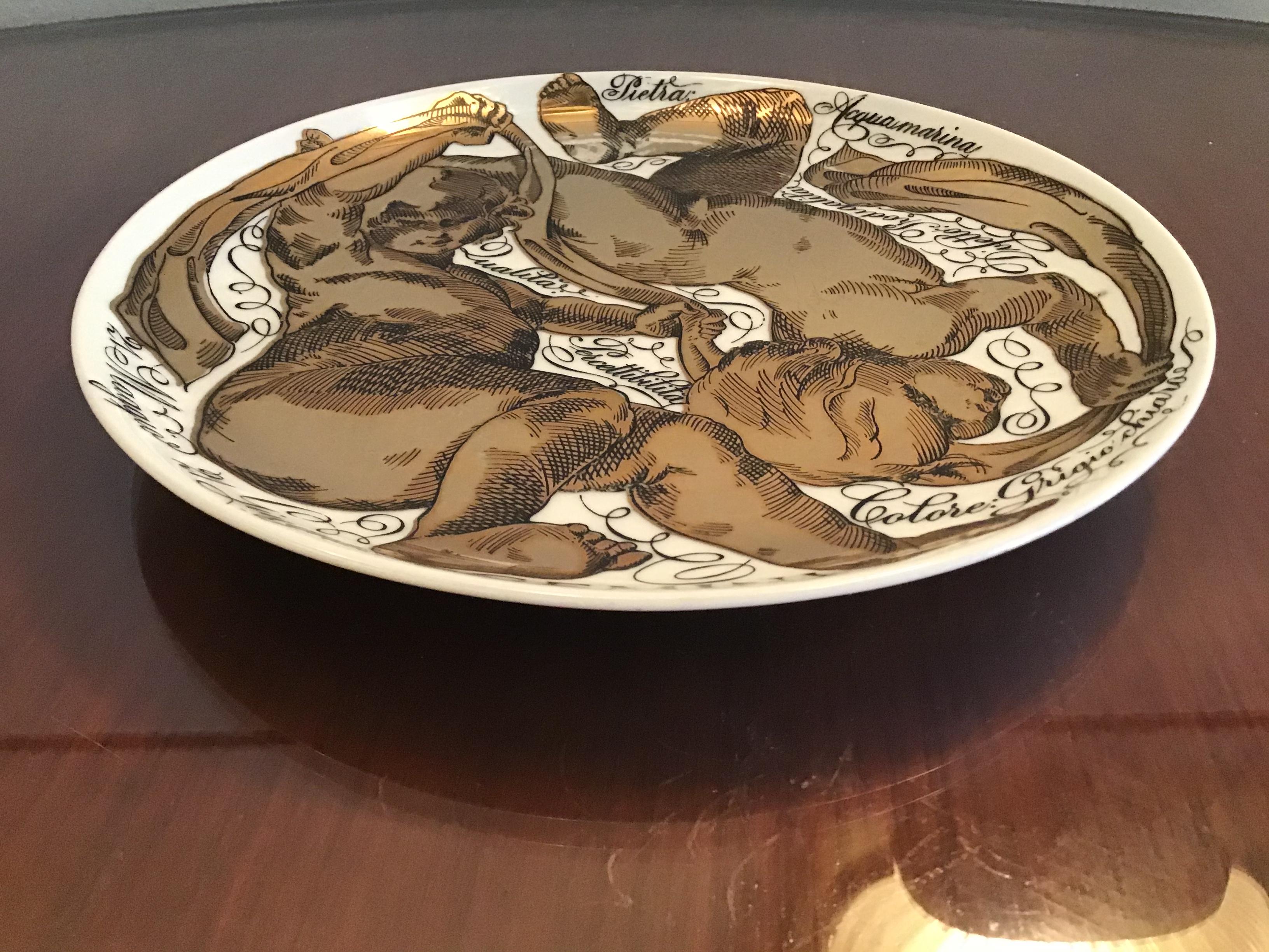 Other Fornasetti Plate Gemini Zodiac Porcelain, 1973, Italy