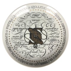 Fornasetti Plate Pisces Zodiac Sign Porcelain, 1965, Italy