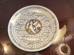Fornasetti Plate Virgo Zodiac Sign Porcelain 1971 Italy